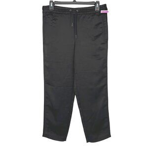T by Alexander Wang Cropped Satin Drawstring Pants Black Size 0 NWOT